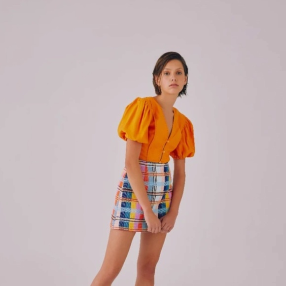 C/MEO Collective Tops - C/MEO Collection Thankful Crop Top SS in tangerine